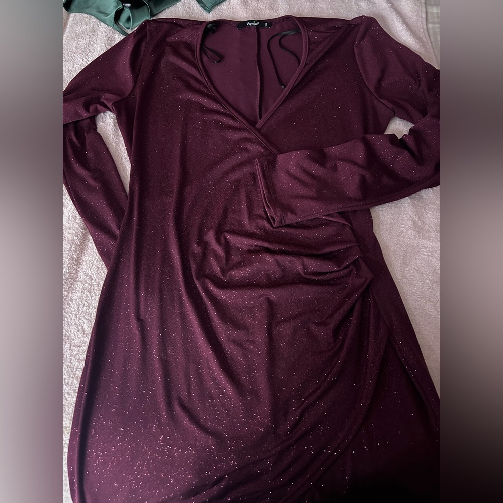 Maroon long sleeve dress
